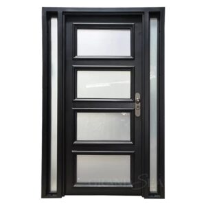 Modern and simple heavy-duty protective wrought iron gate door