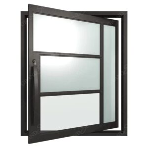 Minimalist lines single wrought iron pivot front doors | steel front doors - grandseabuilding.com Minimalist lines single wrought iron pivot front doors | steel front doors