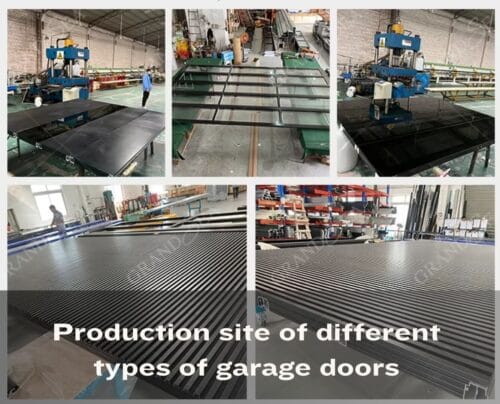 Production site of different types of garage doors in Grandsea - grandseabuilding.com