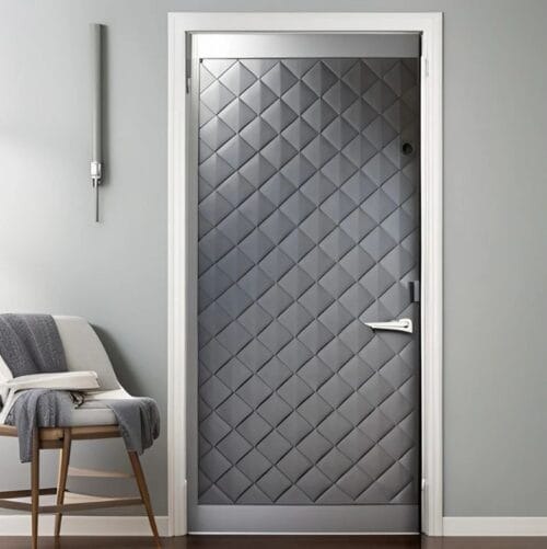 a custom door with a stylish quilted acoustic cover from Grandsea - grandseabuilding.com