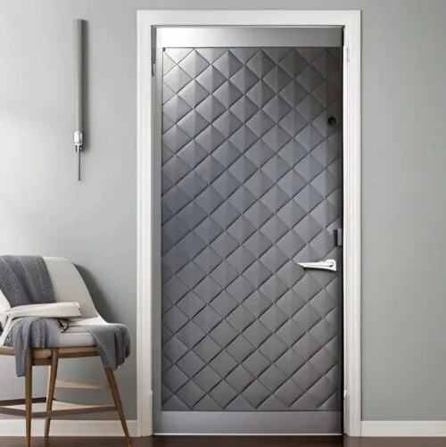 a custom door with a stylish quilted acoustic cover from Grandsea - grandseabuilding.com