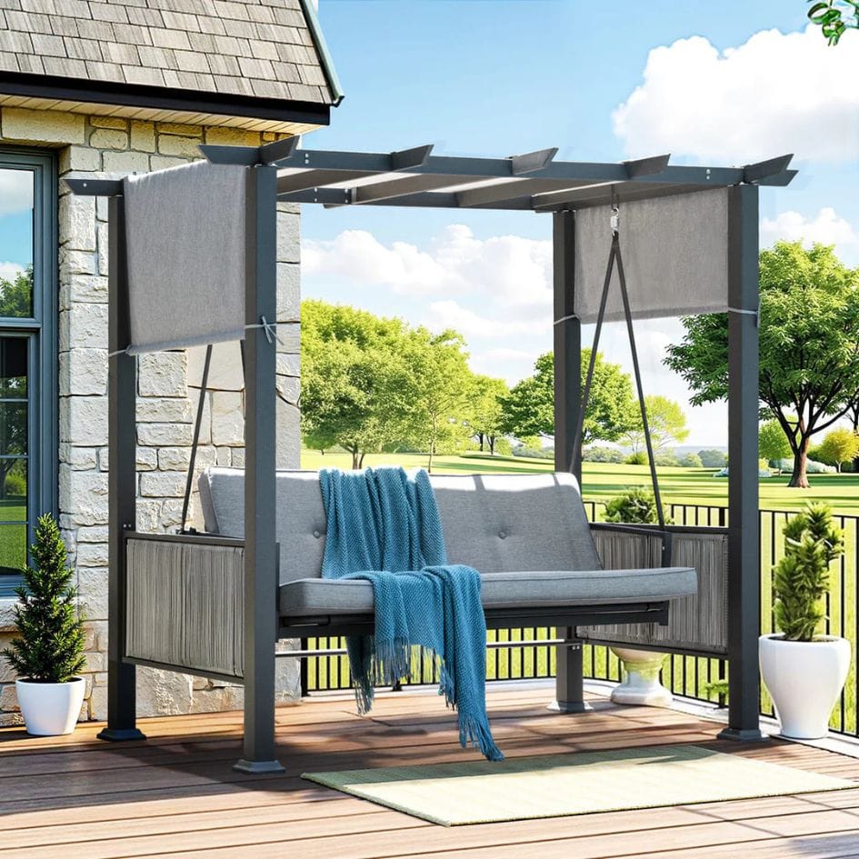 metal porch swing pergola - grandseabuilding.com